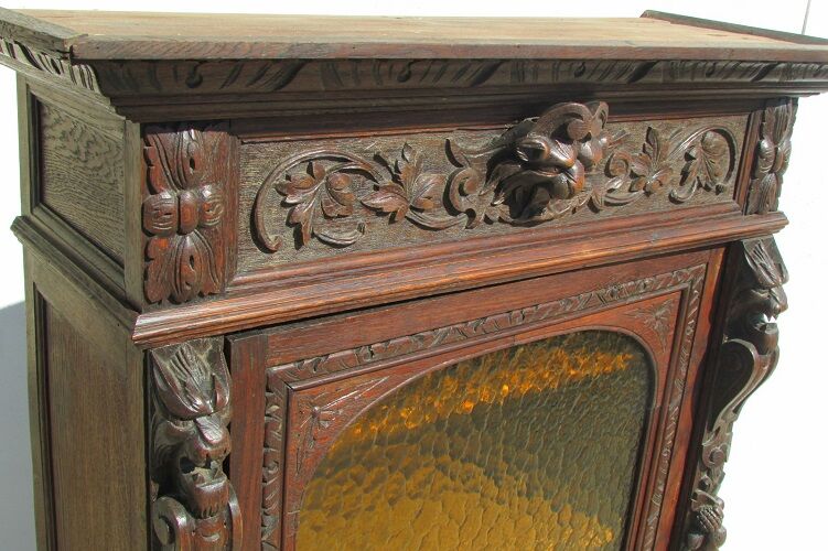 Gothic shelf showcase , solid oak