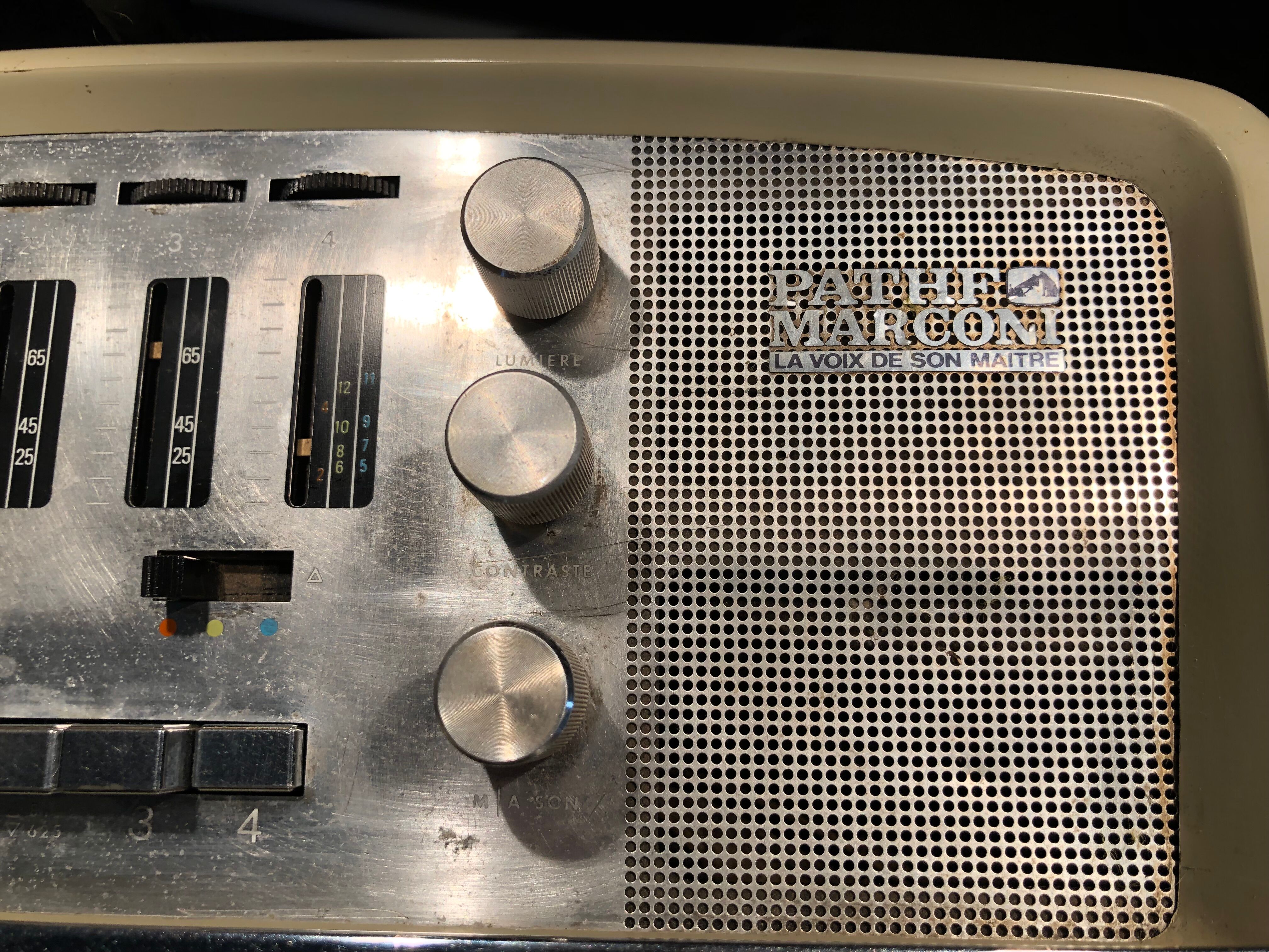 Vintage portable television Pathe Marconi 70s