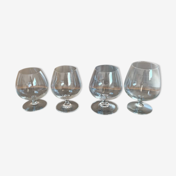 4 crystal Cognac glasses
