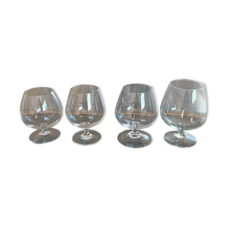 4 crystal Cognac glasses