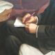 Painting Lenin in the armchair of Smolny, Soviet era