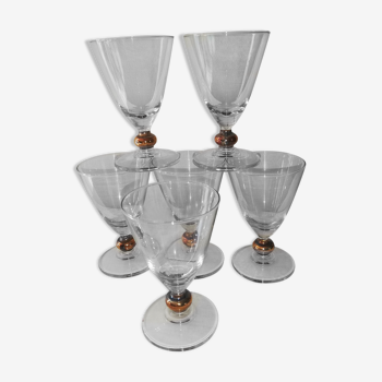 Service of 6 vintage glasses