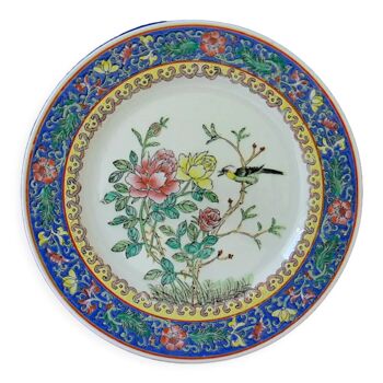 Assiette en porcelaine de la Chine à décor d'un oiseau branché