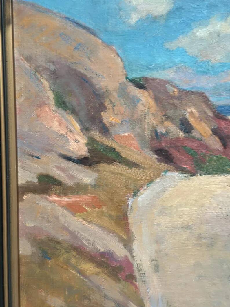 Original Swedish Oil on Canvas – “The Way” by Aksel G Knůdsen – Signed, Vintage & Framed – 52 x 45 cm (24" x 20")