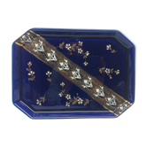 Flat Lunéville Ket G dark blue & gold enamelled