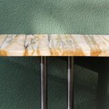 Art Deco console in onyx and steel