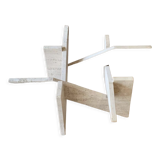 Travertine sculptural coffee table with square top