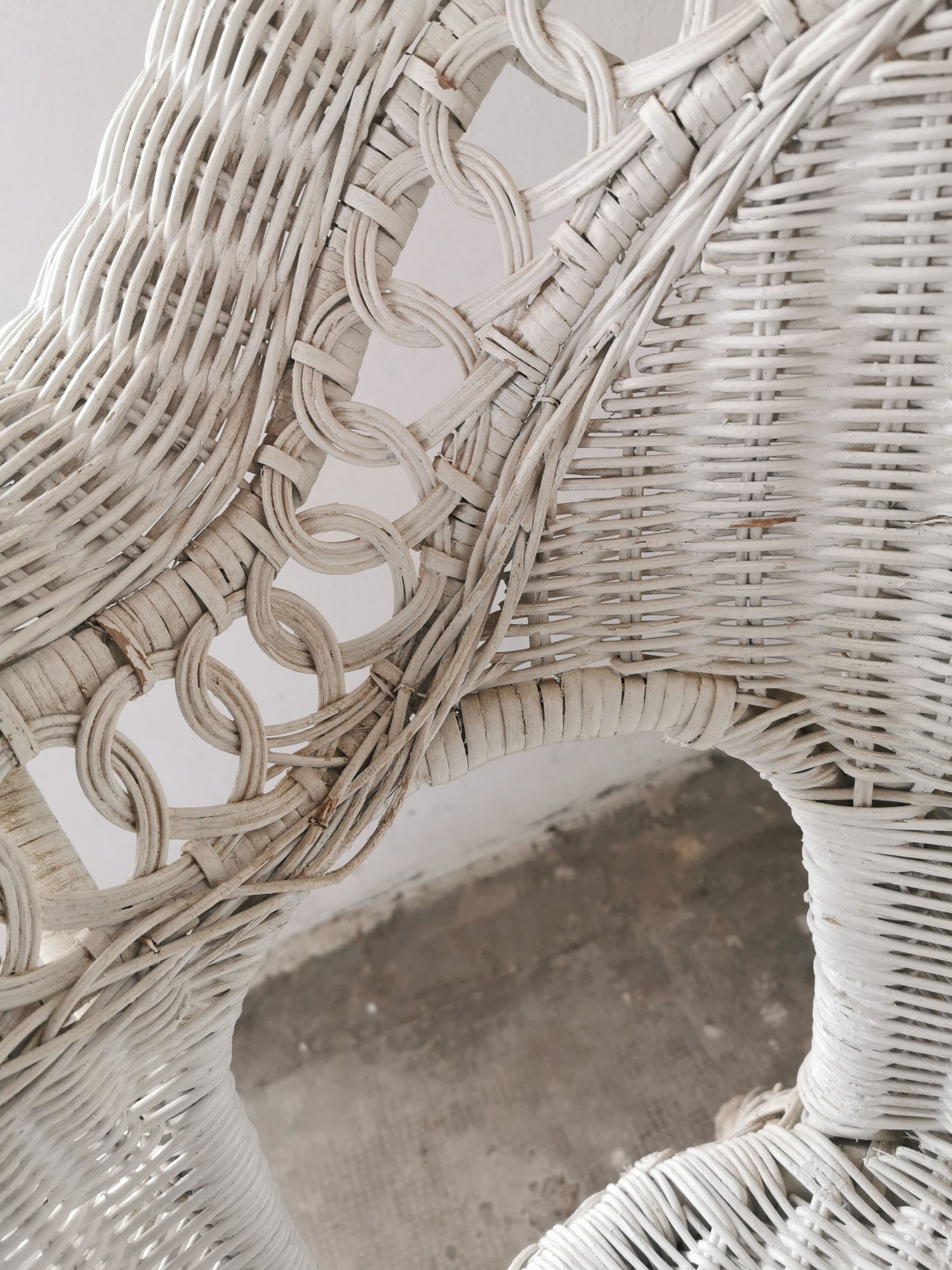 Banquette en rotin blanc