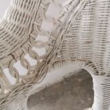 White rattan bench