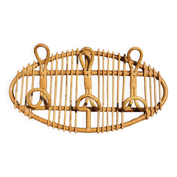Porte manteau en rotin italien