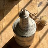 Large handcrafted bottle in glazed and marbled ceramic stoneware