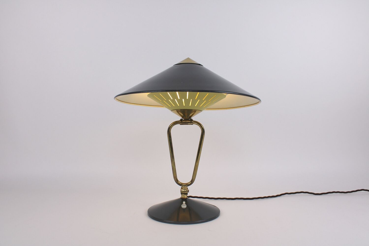 Table lamp brass and metal Germany 1950s