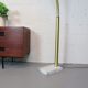 Italian regency brass arc floor lamp with five arms and marble base, 1970's