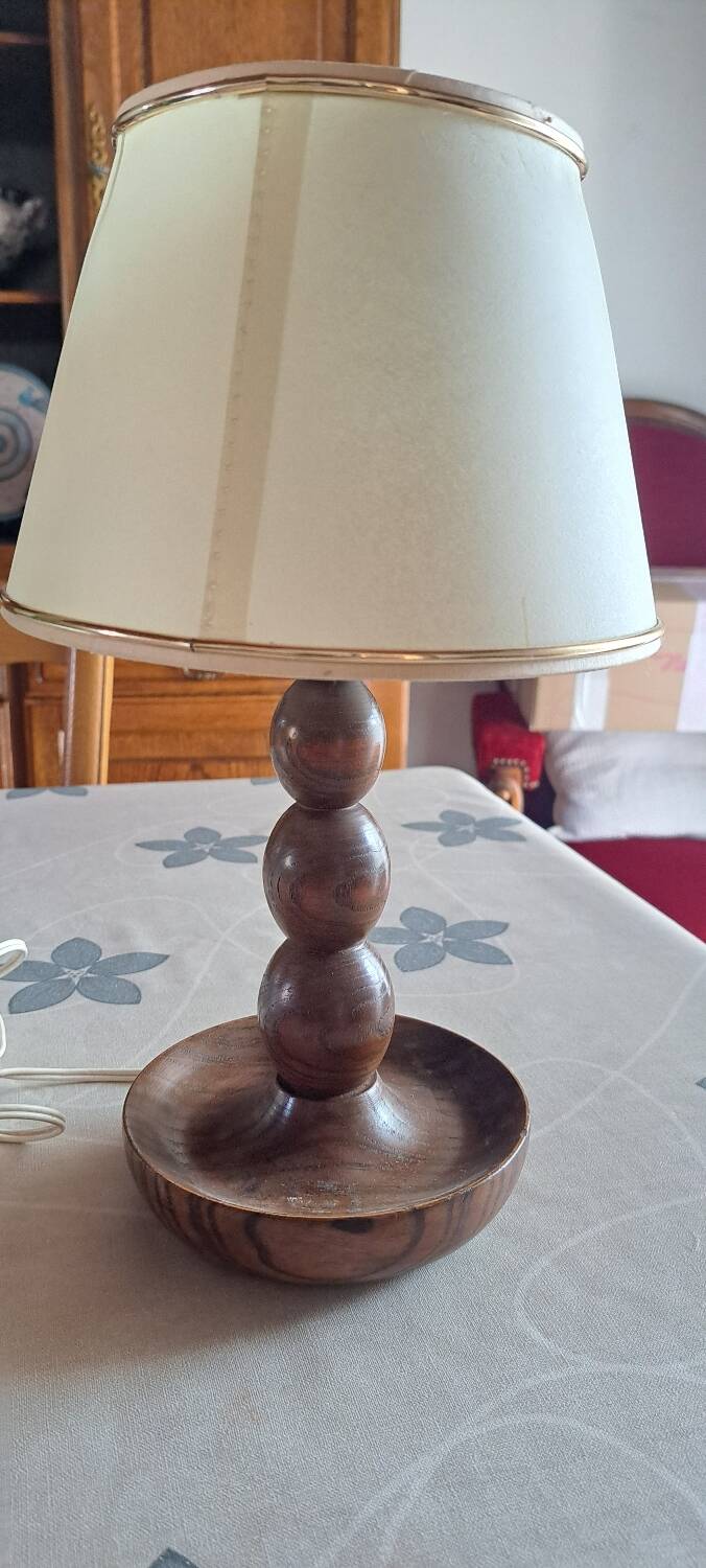 Brutalist style wooden lamp