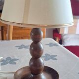 Brutalist style wooden lamp