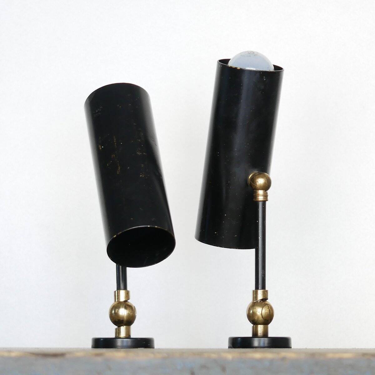 2 appliques dans le goût de Gino Sarfatti pour Arteluce, années 50