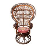 Fauteuil Emmanuelle rotin Peacock 1960