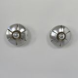 Pair of vintage wall lights, brushed aluminium, France, 1970.