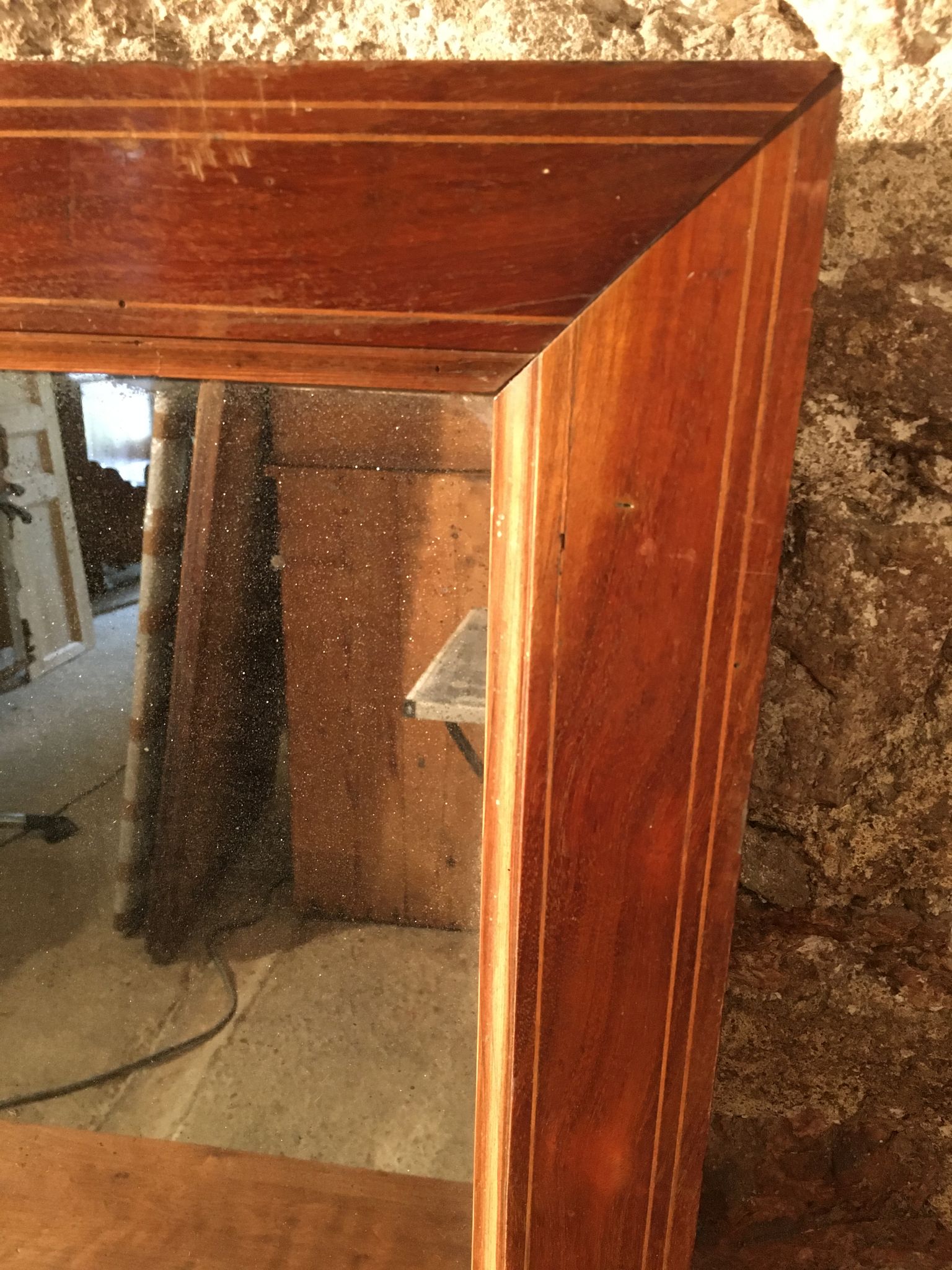 Miroir ancien en merisier 73x55cm