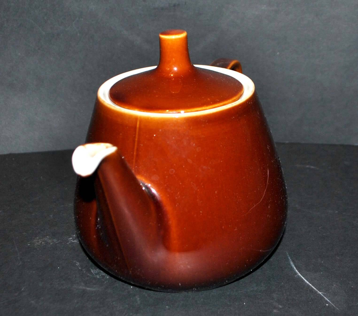 Vintage Villeroy Boch ceramic teapot 1960-70 chocolate caramel color