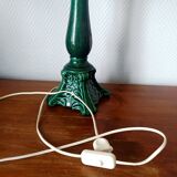 Vintage green ceramic lamp with custom shade