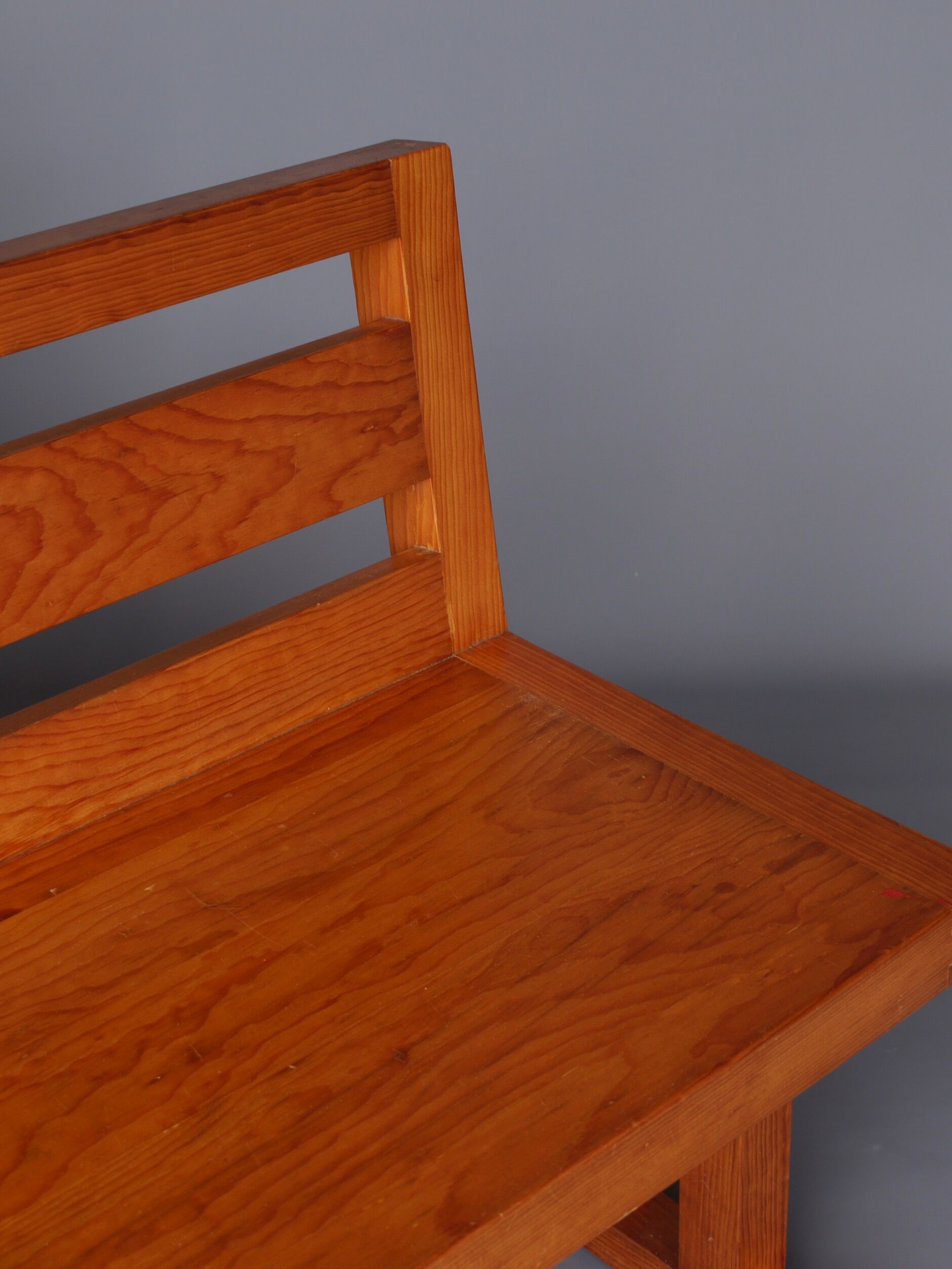 Pair of vintage scandinavian pine benches, 1970s
