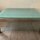 Designer garden coffee table in tempered glass and stainless steel