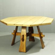 Table de jardin en teck brutaliste, années 1970