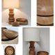 Lamp foot XL solid wood veined turned vintage
