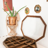 Octagonal wooden & glass showcase