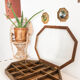 Vitrine octogonale en bois & verre