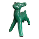 Vintage art deco green earthenware doe from the 60s