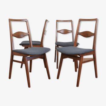 Chaises de salle à manger en teck du milieu du siècle par Karl Nothhelfer, années 1950, Ensemble de 4