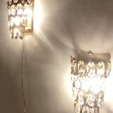 Par de apliques de cristales. Alemania, 1960s.