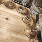 12 small twisted bistro glasses, 19th century