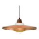 Copper milk glass & teak hanging lamp Bernt Karlby for Lyfa