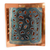 Vintage Brutalist copper wall sconce from Boréns, 1960s