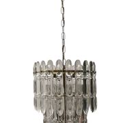 Lustre en cristal et laiton des années 1970