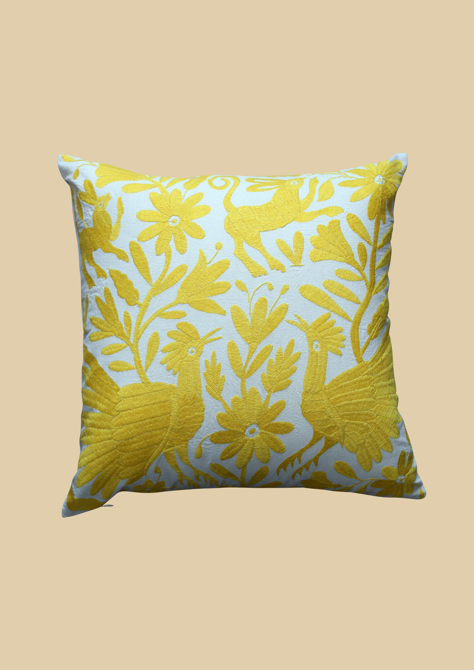 Hand-embroidered cushion