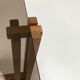 Table d’appoint moderniste néerlandaise en bois et en verre hexagonale des années 1960