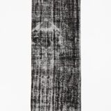3x9 Shabby Chic Black Gray Turkish Runner Rug, 90x277Cm