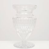 Large Cut Crystal Glass Vase 1960s Belgium