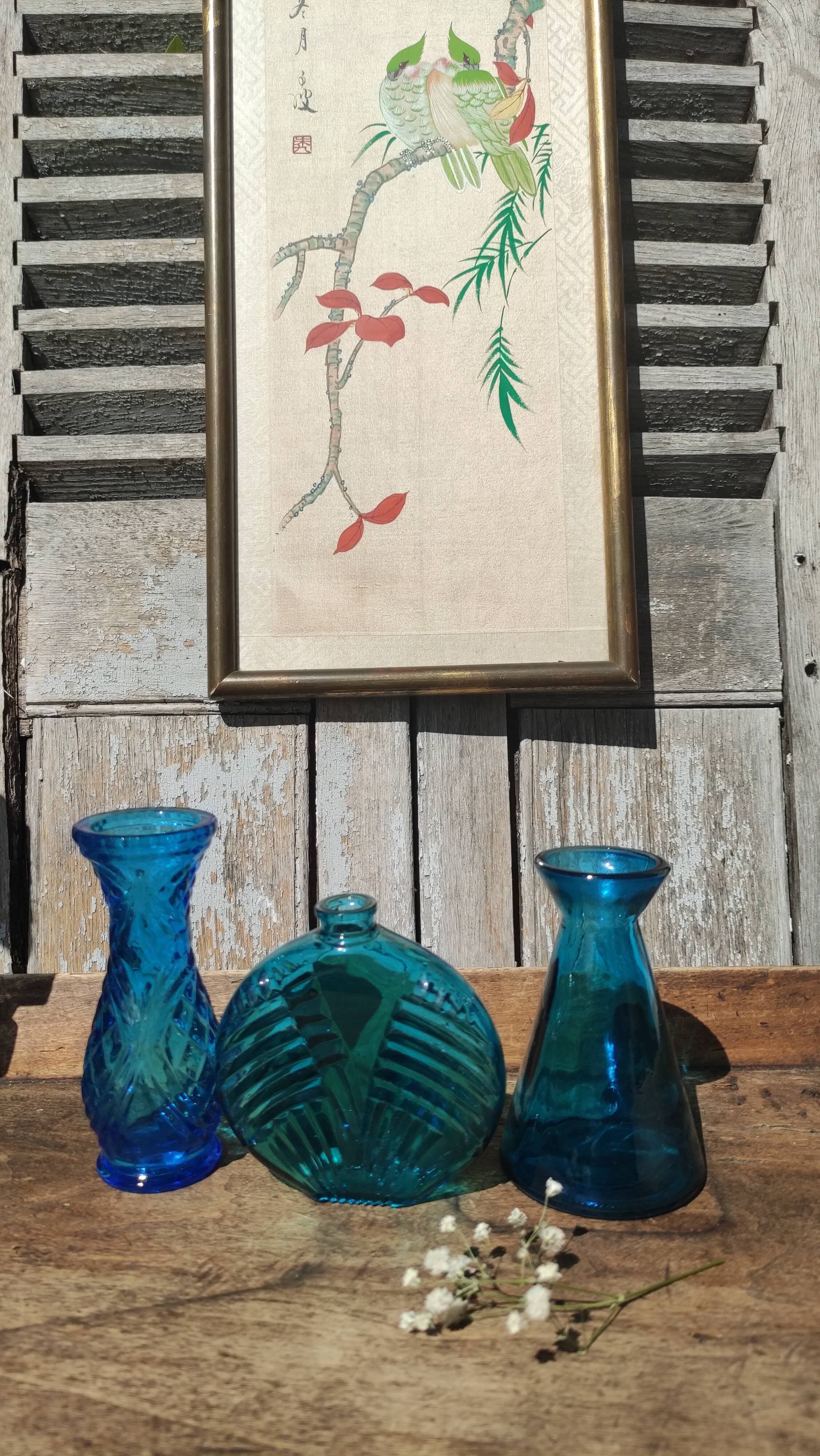 Vases and vintage soliflore blue and turquoise