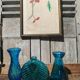 Vases and vintage soliflore blue and turquoise