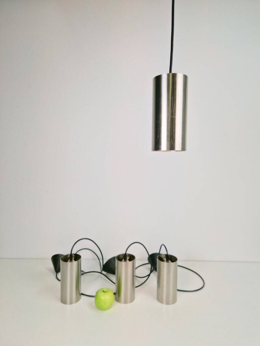Vintage Cylindrical Pendant Lamps from Raak Holland, 1970s, Set of 4