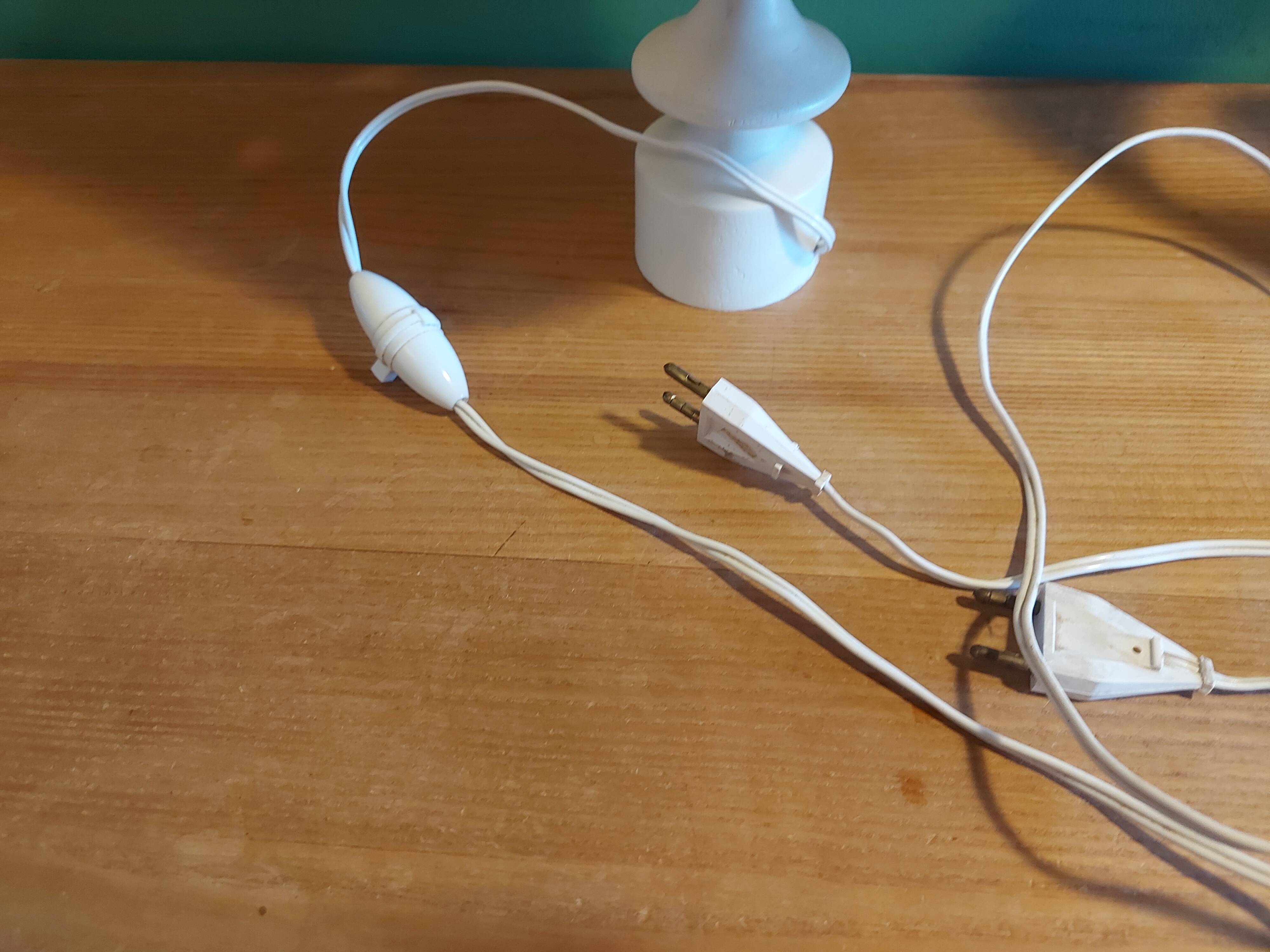 2 vintage 60's wooden bedside lamps