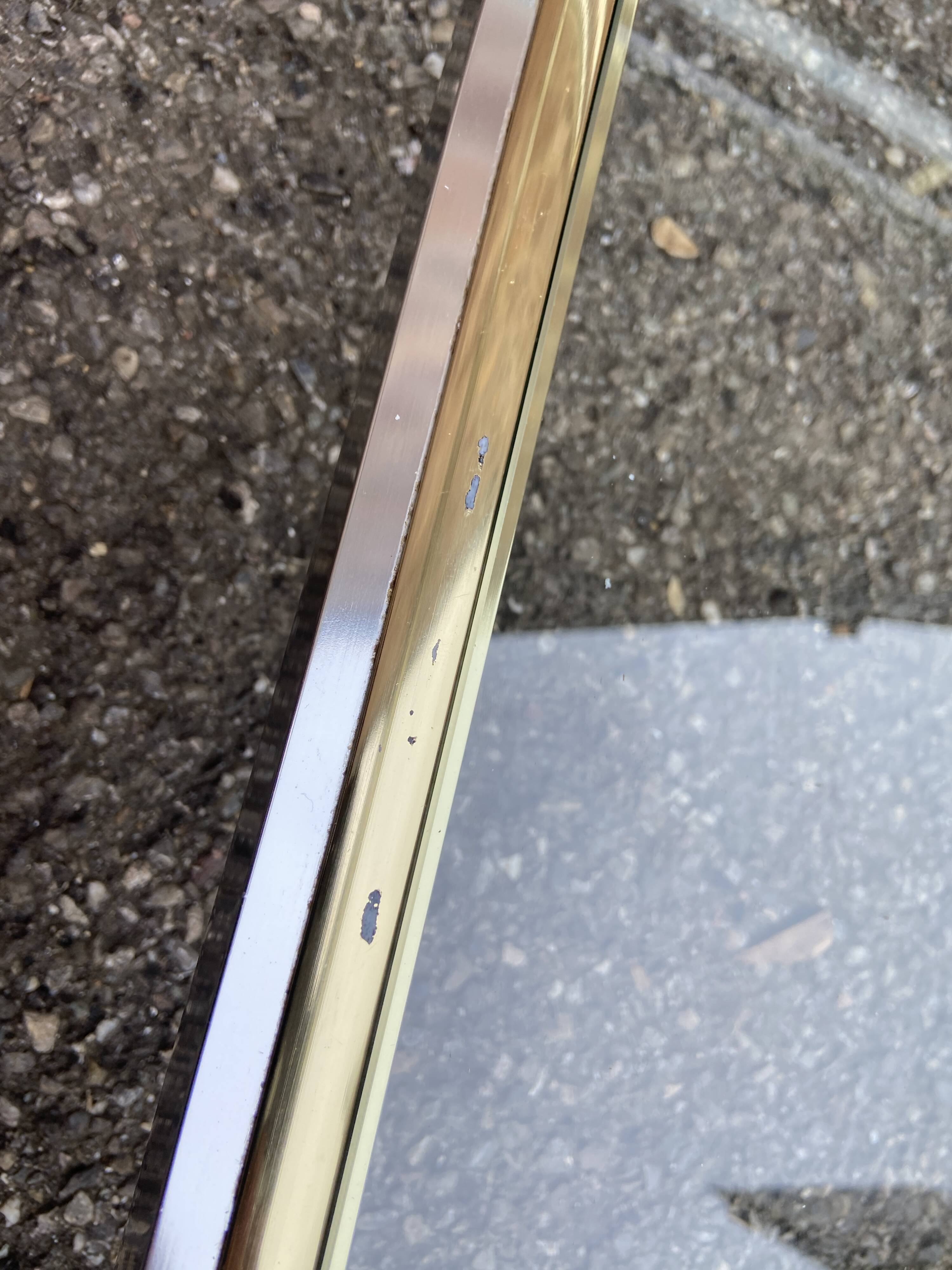 Brushed Aluminum and Brass Coffee Table by Guy Lefevre for Maison Jansen, 1970s