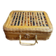 Wicker and wood suitcase