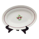 Oval shallow dish Moulin des Loups Orchies model Two Roses