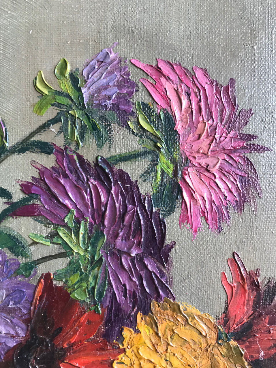 Bouquet of flowers - painting by Primo Dolzan - 1930s